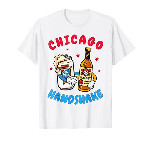 Chicago Illinois Chicago Handshake Chicago Beer Lover Malort T-Shirt