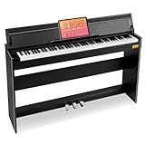 MOSEN 88 Key Digital Paino Fully Weighted Keyboard with Graded Hammer Action,Triple Pedal, Upright Wood Stand 380 Tones, USB-MIDI Home Electric Pianos for Beginner, MDP-110