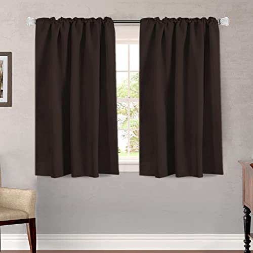 Image of H.VERSAILTEX Blackout Curtains Thermal Insulated Window Treatment Panels Room Darkening Blackout Drapes for Living Room Back Tab /Rod Pocket Bedroom Draperies, 52 x 45 Inch, Chocolate Brown, 2 Panels