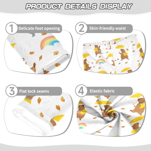 Capybara Take an Umbrella Girls Leggings Athletic Pants Tights Stretch Bottom3