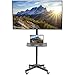 VIVO Mobile TV Cart for 13 to 60 inch Screens up to 25kg, LCD LED OLED 4K Smart Flat and Curved Panels, Rolling Stand with Laptop DVD Shelf, Locking Wheels, Max VESA 400x400, Black, STAND-TV04M