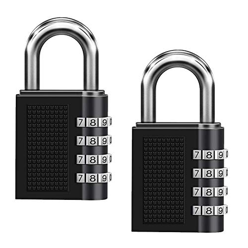 Xinxun Paquete de 2 Candado Combinacion Seguridad Maleta Equipaje Taquilla Candados Viaje Taquilla Lock - Negro