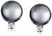 Sterling Silver 8-8.5mm Tahitian Cultured Pearl and White Topaz Stud Earrings