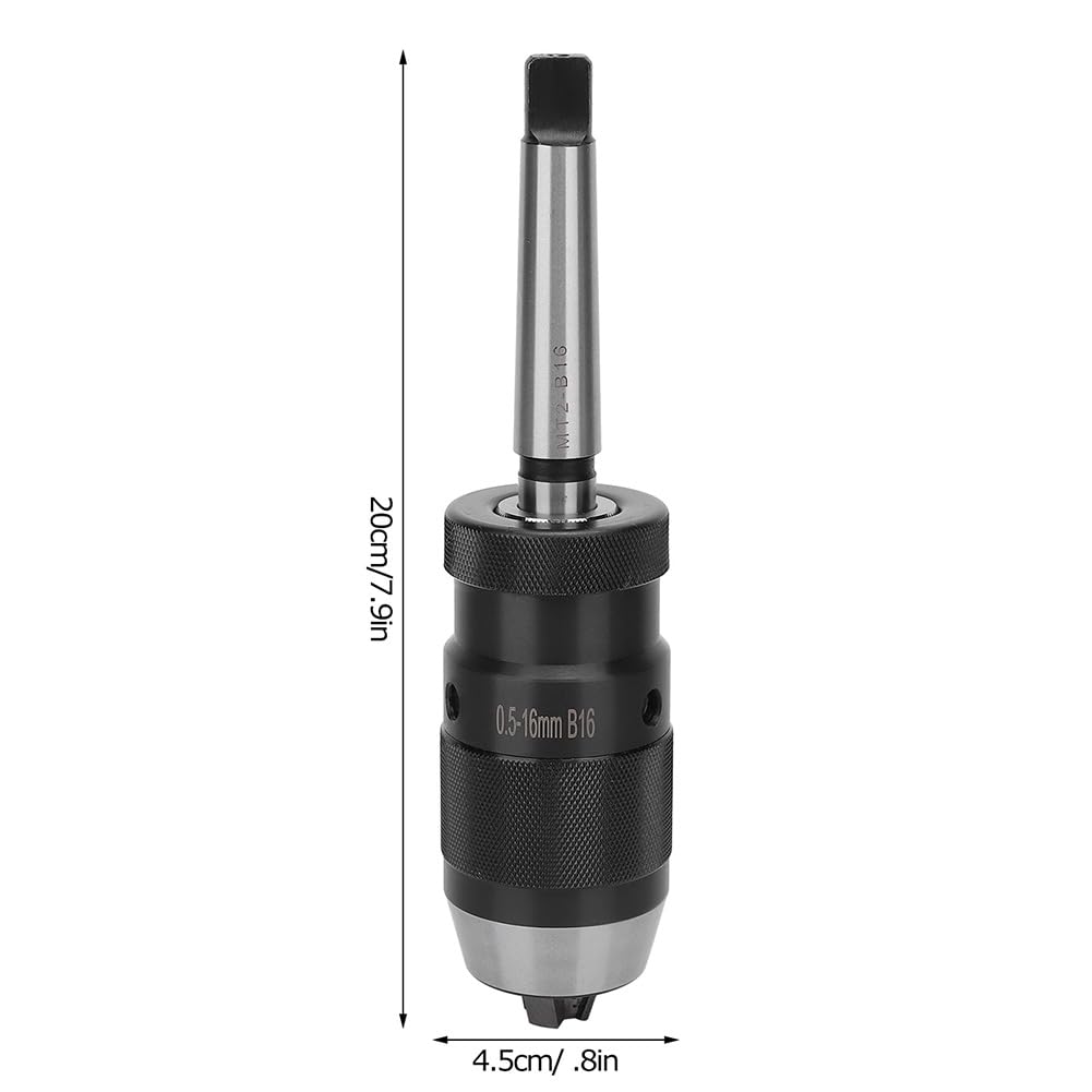 Mandrino A Cono Morse MT2-B16 Chiave, Mandrino per Trapano A Rilascio Rapido 0,5-16 mm per Macchina da Perforazione Mandrino MT2-B16.