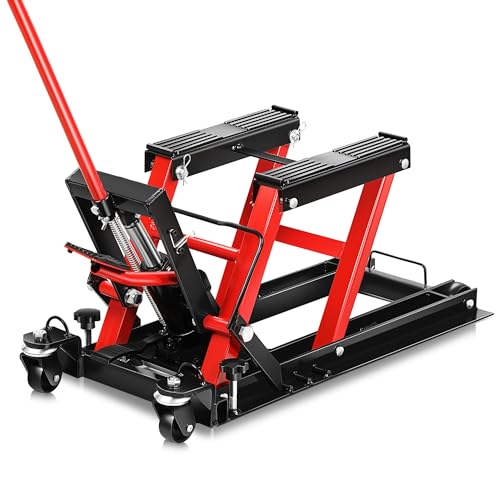 Auto Dynasty Hydraulic Motorcycle Lift Jack, 1500LBS Capacity Low...