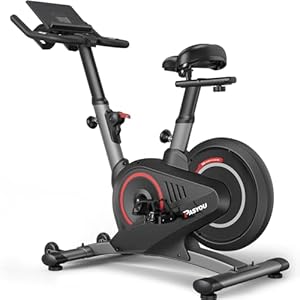 PASYOU S40 Hometrainer, Hometrainer met toerentalmonitor, grotere tablethouder, fitnessfietsen met magneetweerstand, hometrainers thuis
