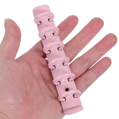 OSALADI 6pcs Loose Leaf Binding Clip Metal Binder Ring Mechanism with 6 Hole Design for A7 Paper and Documents, Portable Pink DIY Notebook Binder Kit for Office and School Supplies - Image 3
