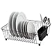 REAL HOME Innovations 14.18 by 17.52 by 5.36-Inch Dish Drainer, Large, Black Chrome