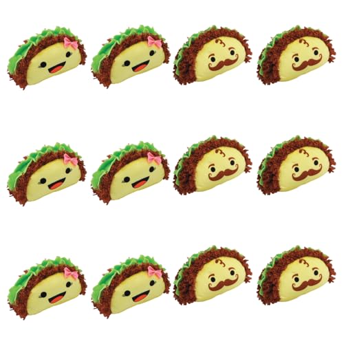 Fun Express Taco Plush Set of 12 - Cute Small Stuffed Animals Food Plushies for Taco Party Decorations | Fiesta Party Favors & Mexican Toys for Kids Birthday Celebrations | 5 Inch Soft Plush Food