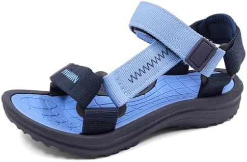 RAYORISA Boys Girls Sandals Summer Open-Toe Outdoor Non-slip Athletic Sandals Adjustable Double Strap Lightweight Beach Casual Shoes for Toddler/Little/Big Kid