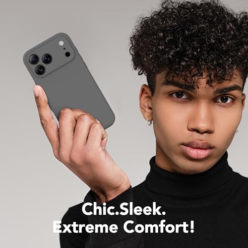 Image of Magnetic for iPhone 17 Pro Max Case, Compatible with MagSafe, [Full Camera Protection][Screen Protector] Silicone Shockproof Protective Phone Case for iPhone 17 Pro Max 6.9 inch, Dark Gray
