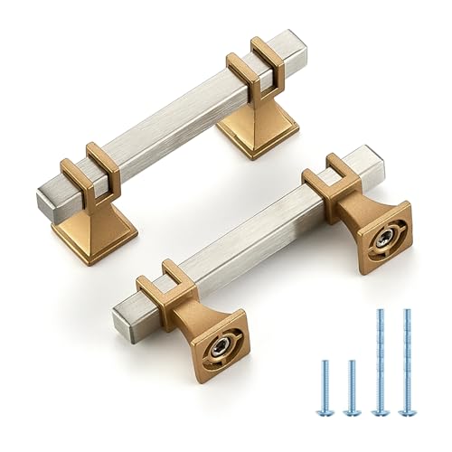 HOME EDIT Brushed Nickel&Gold Pulls Cabinet Handles 2-1/2 Inch 30 Pack