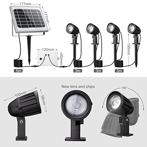 Meihua Solar Spot Lights Outdoor Color Changing Landscape Spotlights With Remote Festival Dj Lights,Dusk To Dawn Solar Powered Security Light For Patio Gate Walkway Pool Garden Yard Driveway(4 In 1) #TOP1
