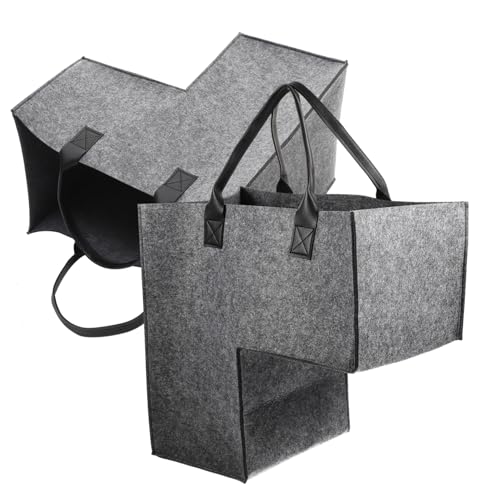 Ciieeo Cesto Per La Biancheria a l e Organizer Per Scale Manici, Grande Capacità Per Vestiti e Giocattoli, Contenitore Multiuso Per Riporre Oggetti in Casa, Set Da 2 Pezzi, Colore Grigio Scuro