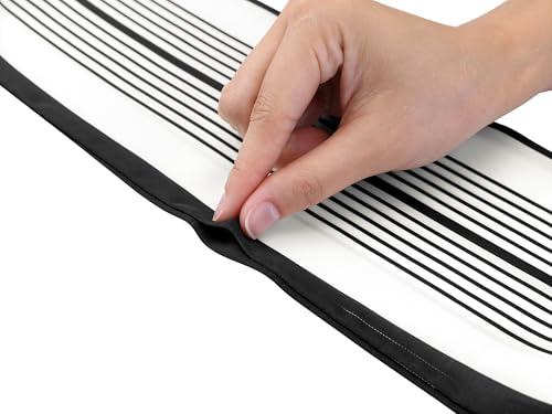 Women Striped Contrast Color Scarf, Satin Skinny Long Hair Ribbon Handbag Handle Wrap Neck Tie Scarves Neckerchief4