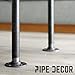 PIPE DECOR Table Legs, Malleable Iron Round Flange with Authentic Steel Plumbing Pipe, DIY Desk or Table Leg Kit with Hardware, 3.75 in. Dia x 30 in. H, 4-Pack