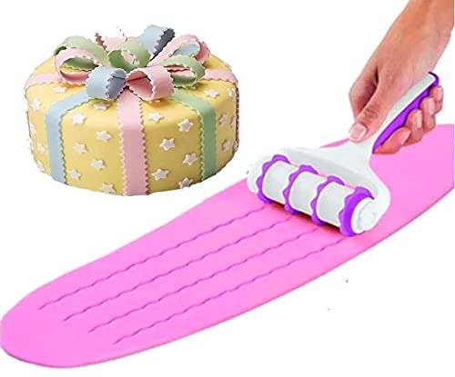 Kit com Rolo Cortador de Tiras Retas Ondulares e Zig-zag Pasta Americana - Linha Confeiteiro