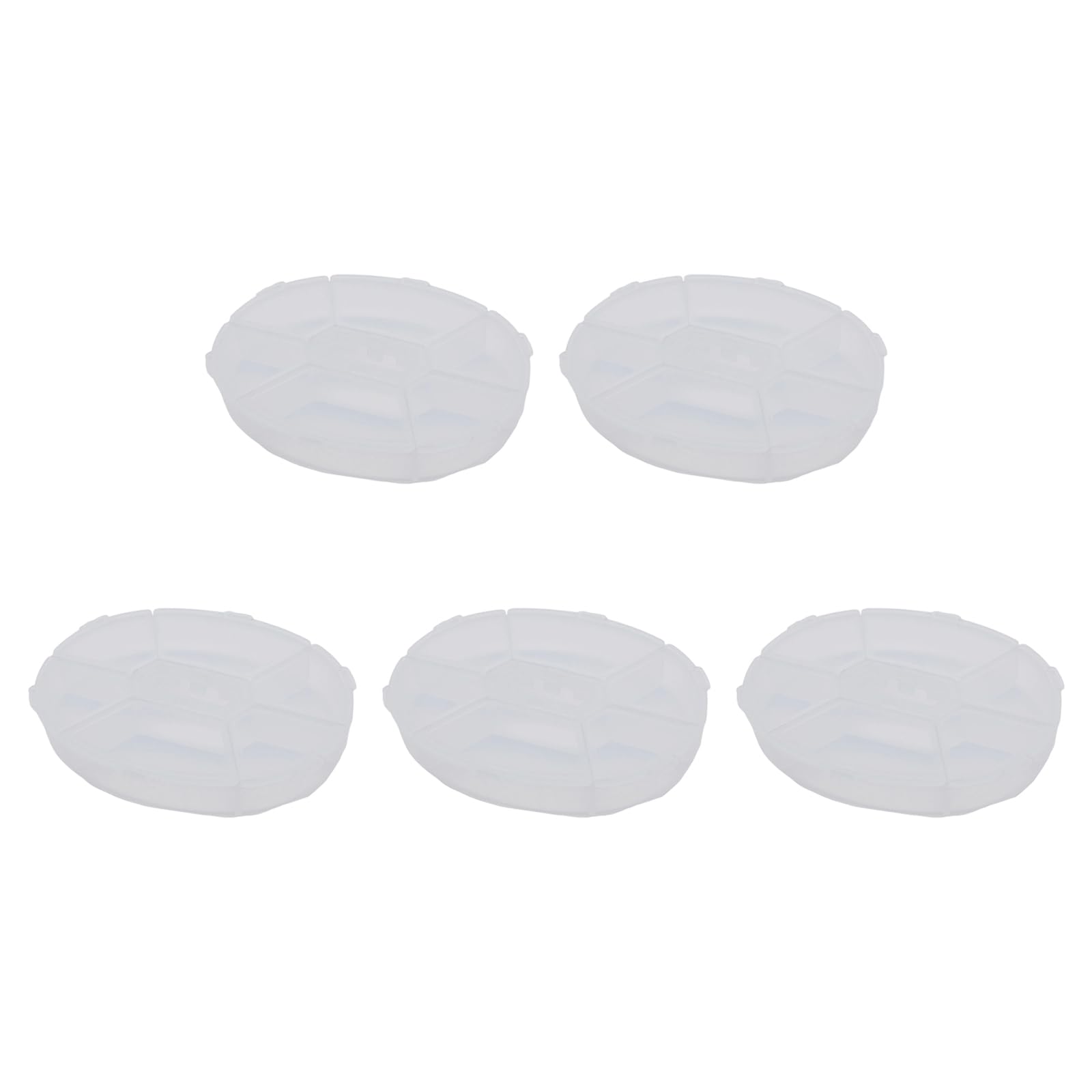 MURYE Modern Clear Desk Tray for Efficiently Organizing Paper Clips Thumbtacks and Assorted Offices Supplies with Round Shape Desk Divided Container