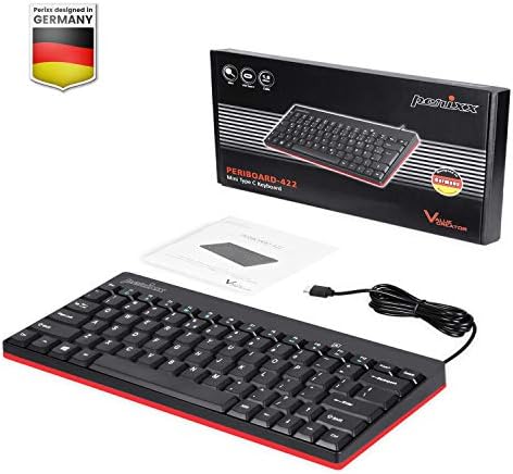 Perixx PERIBOARD-422 Wired USB-C Mini Keyboard, USB Type C Connector, UK QWERTY