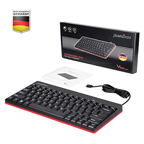 Image of Perixx PERIBOARD-422 Wired USB-C Mini Keyboard, USB Type C Connector, UK QWERTY