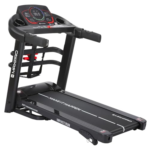 Image of MAXPRO Impact Run 5HP Peak DC Motor Multifunction Foldable Treadmill for Home Gym with Massager, 6 Level Incline,Max.Speed 14km /hr,Fit Show App,Running Machine for Home use with LED Display(PTM600M)