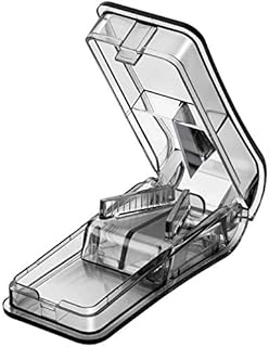 Pill Cutter for Small Pills, Tablet Splitter with Blade Guard, Safety Medicine Slicer, Medication Vitamin Divider Cutting Drugs (Grey)