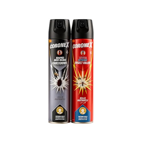 Coronex Rapid Bed Bugs Knockdown | Strong Insect Killer 400ml (2 Pack) | DualAction Aerosol for Bed Bugs & Insects Spray