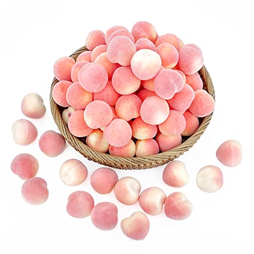 Lorigun 30Pcs Mini Artificial Peach, Fake Mini Peach Fruits Simulation Pink Peach Decoration Party Cabinet Table, Lifelike Mini Peaches For Diy Crafts #TOP2