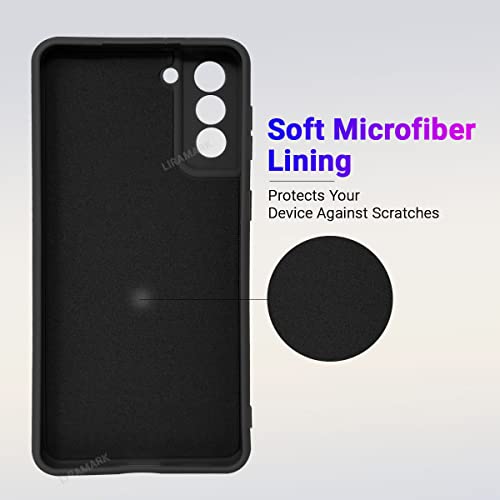 Image of LIRAMARK Silicone Soft Back Cover Case for Samsung Galaxy S22 5G (Silicone Black)