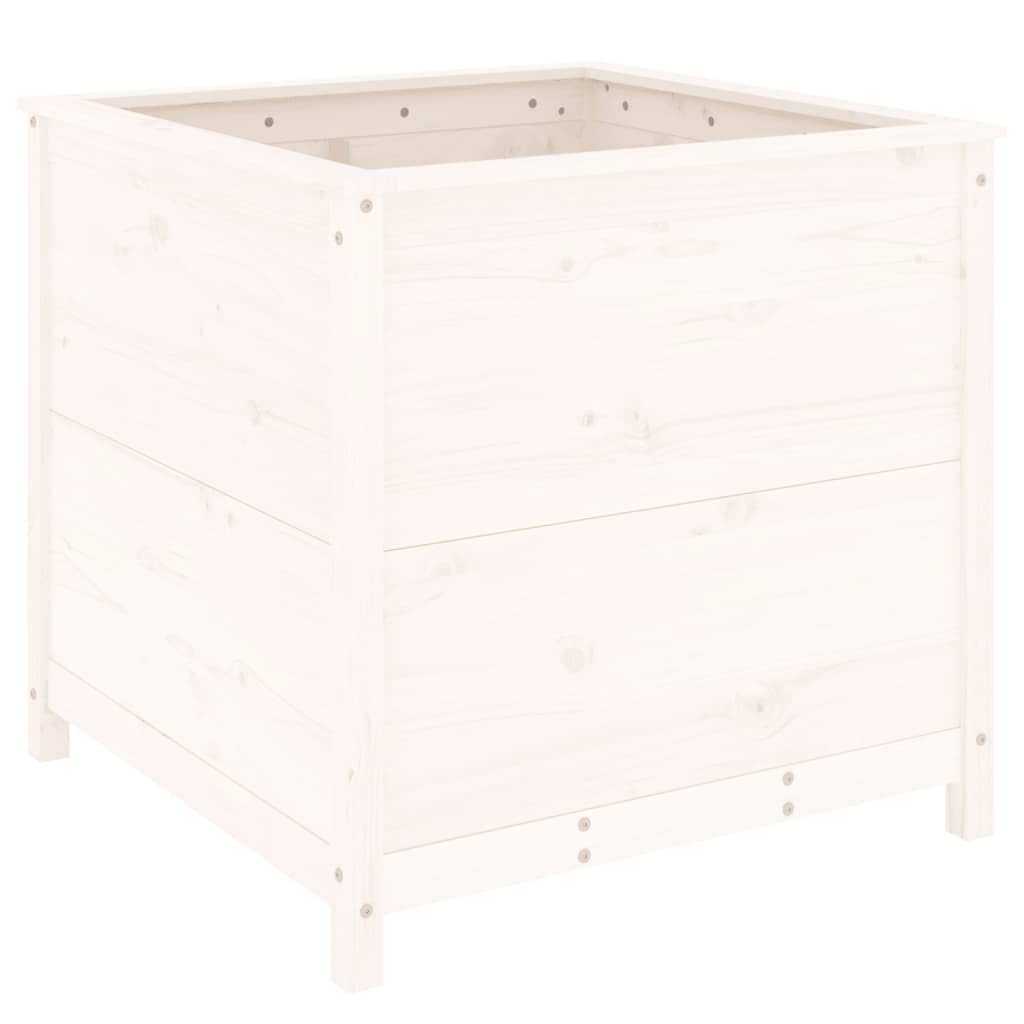 ACAGALA Macetero de madera de 82,5 x 82,5 x 78 cm, maceta de pino blanco, madera maciza de pino, huerto para verduras, frutas, hierbas y flores