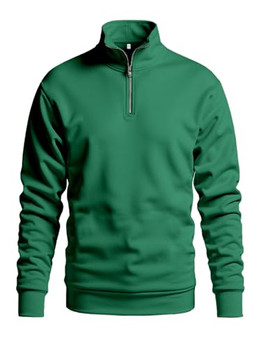 Image of Unisex Stylish Half Zipper Solid Sweatshirt