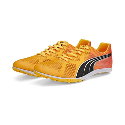 PUMA Mens Evospeed Crossfox Track and Field Shoe, Sun Stream-Sunset Glow-PUMA Mens Black, 11.5