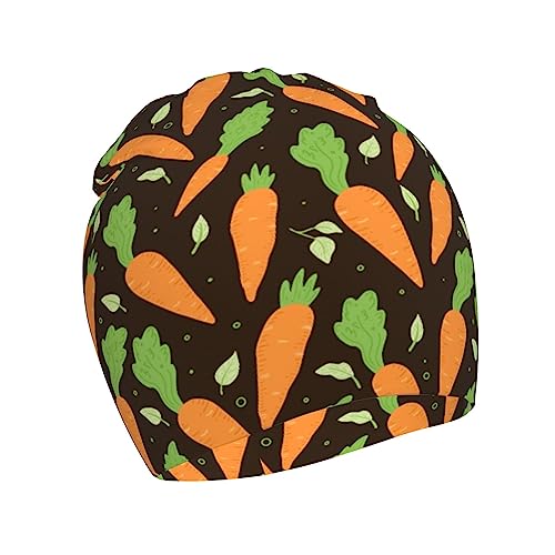 Rqzwdq Watercolor Carrots Print Kids Beanie Hats Warm Knit Beanie Cap Skull Caps Gifts Decor for Boys Girls White