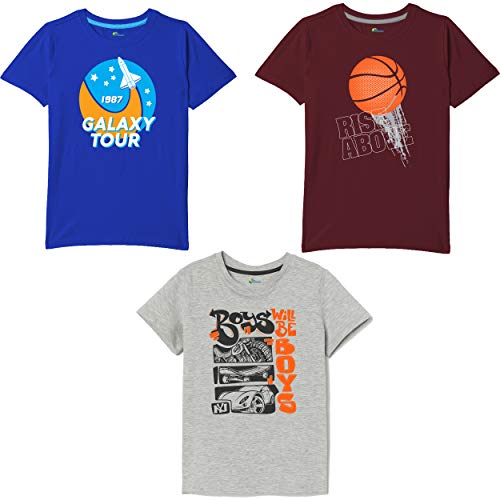 Image of Real Basics Boy's Regular Tshirt(Pack of 3)