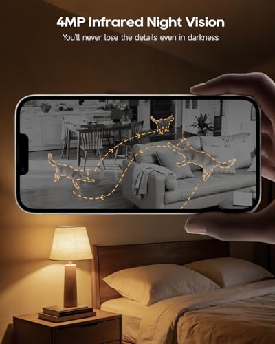 DREAME 2.5K 4MP Pet Dog Camera, Indoor Security Camera Wireless, Dual-Band 5G/2.4G Wi-Fi, Auto-Tracking, 360° Pan-Tilt, Cloud & Local Storage, Physical Privacy Mode, Work with Alexa & Google, White - Image 6