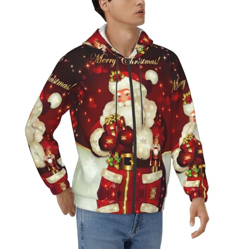 Sweat Capuche Homme Père Noël en coton doux confortable pour l'hiver