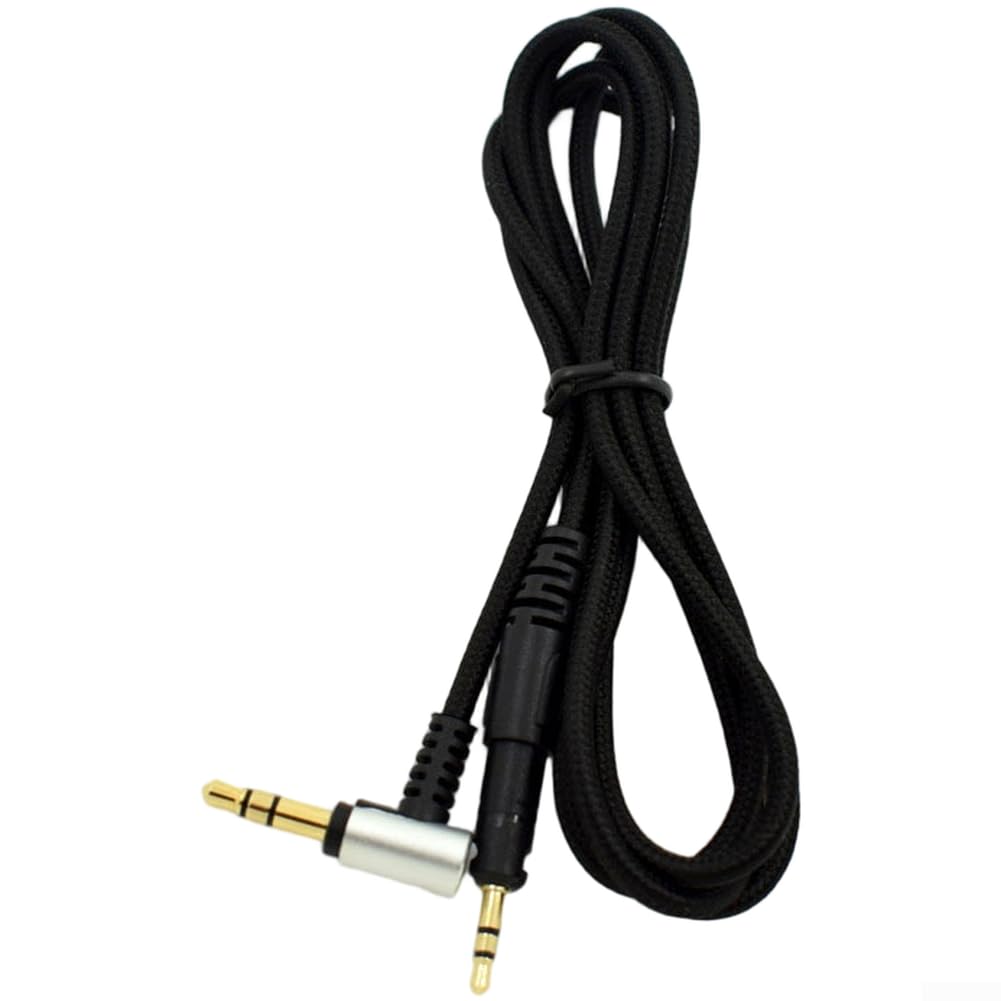 Cable de audio de repuesto para ATH-M40x M50x M60x M70x 3,5 mm chapado en oro de nailon trenzado (1,2 m)