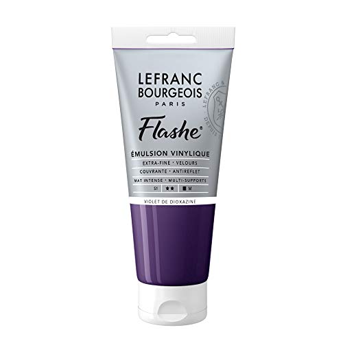 Lefranc Bourgeois Flashe, Extra-Fine Acrylic Vinyl Emulsion, Artists Quality, Dioxazine Violet, 80ml Tube