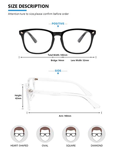 Livho 2 Pack Blue Light Blocking Glasses, Computer Reading/Gaming/TV/Phones Glasses for Women Men,Anti Eyestrain