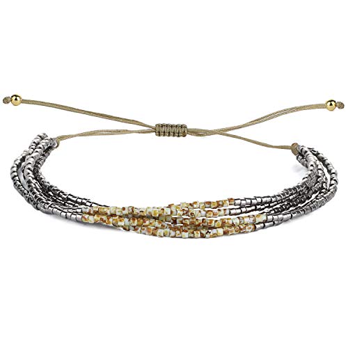 Image of KELITCH Layered Miyuki Beads Bracelets Adjustable Strand Bracelets Bangles Bohemian Style Summer