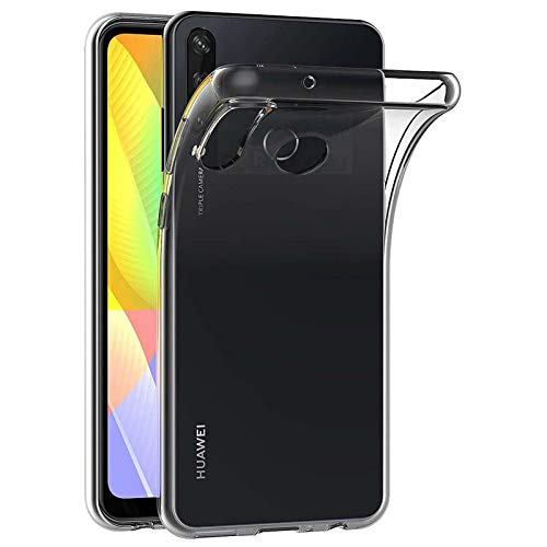 Captor Cover Trasparente per Huawei Y6P, Custodia TPU in Silicone Flessibile Morbida e Sottile, Protezione Full Body con Bordo Rialzato per Schermo e Fotocamera