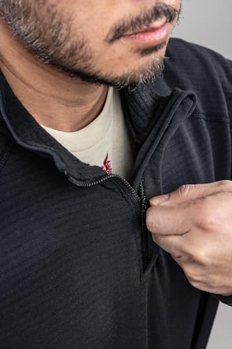 DRIFIRE Men's PowerGrid Flame Resistant 1/4 Zip Fleece Sweatshirt, Cat 23