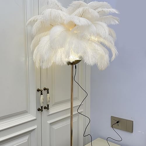 Lámpara de pie de pluma LED regulable para decoración moderna de dormitorios 3