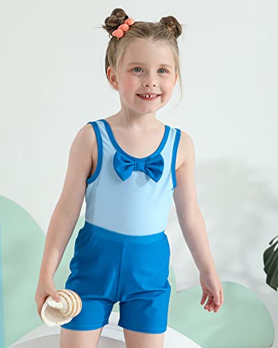 2T Swimsuit Girl Toddler Girl Bathing Suit Little Girl One Piece Swimsuit Quick Dry Girls' Swimwear Summer Beach Outfits Set Cute Bathing Suits For Girls Blue 2T 3T #TOP2