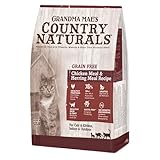 Grandma Mae’s Country Naturals Dry Cat Food, Grain Free Formula, Chicken & Herring, Slow Cooked & Nutrient Dense, Made in USA, 3 LB Bag