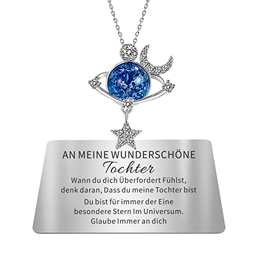 TOLOWOBK An Meine WunderschÖne Tochter Kette - Sternen Halskette Sterling Silber Luxus-stil Geschenk für Ihre Lieblingsmenschen Der Stern Ist Voller Liebe Das Beste Geschenk Für Alle Feiertage Cover