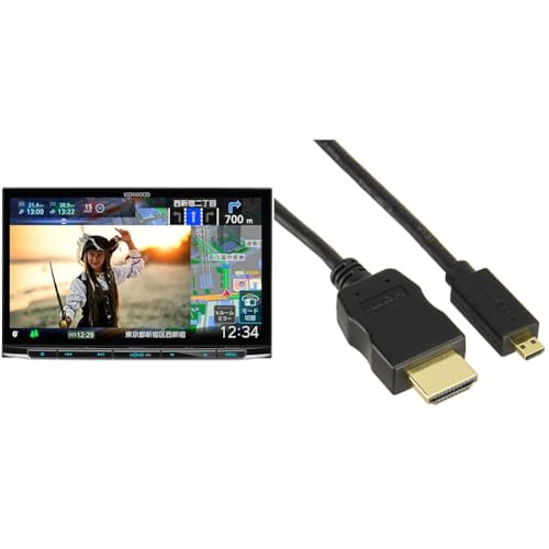 【セット買い】ケンウッド(KENWOOD) カーナビ 彩速高精細HDパネル 8インチ MDV-S811HDL 安心の日本生産日本製「音声操作に対応」 インダッシュ ブラック + MDV-M907HDF/M907HDL入力用HDMIケーブル KNA-20HC