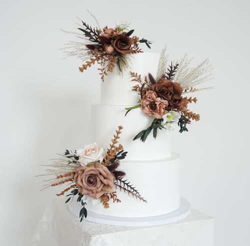Set de Adorno Floral para Pastel de Boda Rustic Chic