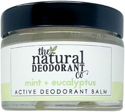 The Natural Deodorant Co, Active Deodorant Balm Mint & Eucalyptus 55g, Aluminium Free, Plastic Free, Extra Strength
