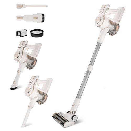 MIUI Cordless Upright Vacuum Cleaner, 45000Pa Powerful Suction with Brushless Motor, V-Shaped Anti-Hair Wrap Brush, Dual HEPA Filtration, Detachable Battery, for Carpet, Floor & Pet Hair